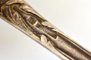 Régi szervírozó kanál és villa, h: 22 cm