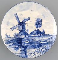 Delft Blue holland kerámia bonbonier, jelzett, kis kopásnyomokkal, d: 12 cm