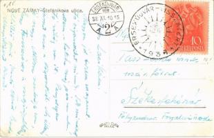 1938 Érsekújvár, Nové Zámky; utca, Bata, A Szolgálatkészség háza, Krenek, Teutsch és Blau üzlete  / ...