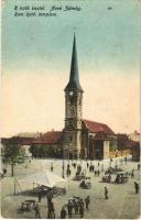 Érsekújvár, Nové Zámky; római katolikus templom, piac / church, market  (EB)