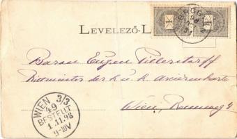 1898 Nyitra, Nitra; Milleniumi emlék a Zobor hegyen. Kiadja Márton S. Kálmán / monument. Art Nouveau...