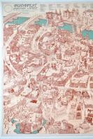 Budapest grafikai látképe. Nagyméretű térkép 83x100 cm