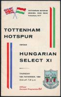 1965 Tottenham Hotspur vs Hungarian Select XI (magyar válogatott) labdarúgó mérkőzés képes meccsfüzete / Football match booklet 12p.