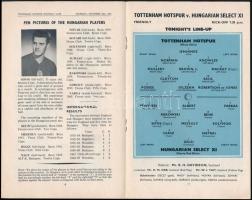 1965 Tottenham Hotspur vs Hungarian Select XI (magyar válogatott) labdarúgó mérkőzés képes meccsfüze...