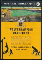 1962 Wolverhampton Wanderers vs Honvéd barátságos labdarúgó mérkőzés képes meccsfüzete / Football match booklet 6p.