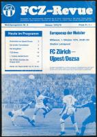 1975 Fc Zürich Újpesti Dózsa labdarúgó mérkőzés képes meccsfüzete / Football match booklet 20 p.