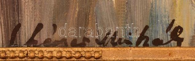 Schéner jelzéssel: Napraforgók. Olaj, vászon, üvegezett keretben, 52×42 cm