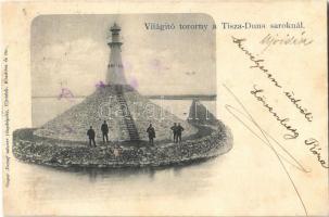 1900 Titel, Világítótorony a Tisza-Duna saroknál (torkolatánál). Singer József udvari fényképész kiadása / lighthouse (r)