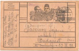 1916 II. Vilmos, Ferenc József császár és V. Mehmed / WWI K.u.K. military, Wilhelm II, Franz Joseph and Mehmed V (EK)