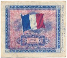 Franciaország / Szövetséges katonai kiadás 1944. 5Fr elöl és oldalán írásokkal T:II- France / Allied...