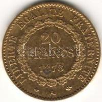 Franciaország 1878 20fr arany 6,451gr T:3