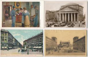 21 db régi képeslap, főleg külföldi városképek, néhány motívum