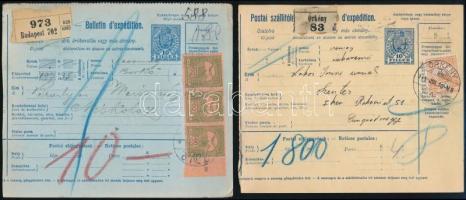1900-1920 10 db csomagszállító, közte sok Turul bélyeg