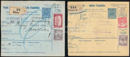 1900-1920 10 db csomagszállító, közte sok Turul bélyeg