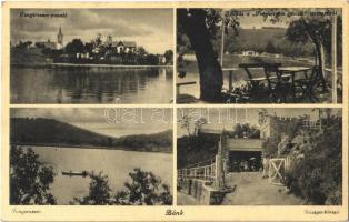 1937 Bánk, Tengerszem penzió, kilátás a teraszról, Bástya kioszk, étterem