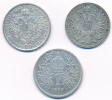 Vegyes: 1855B 20kr Ag "Ferenc József" + 	
Ausztria 1869. 20kr Ag "Ferenc József"...