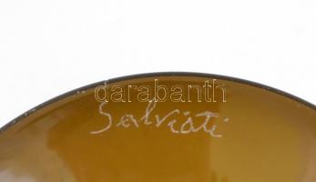 Salviati jelzéssel: Talpas váza, fújt anyagában színezett, m: 21 cm, d:12 cm