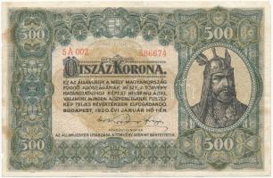 1920. 500K "Orell Füssli Zürich" T:III fo., apró anyaghiány Adamo K33