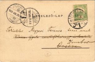 1902 Temesvár, Timisoara; Balázs tér, villamos sín / square, tramway track