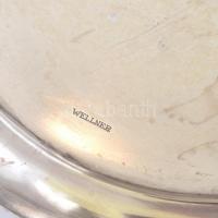 Jelzett (Wellner) ezüstözött alpakka tálca, apró karcolásokkal, 41×30 cm