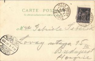 1900 Paris, Exposition Universelle, Le Palais Lumineux Ponsin / Expo, fountain. Art Nouveau, litho