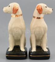 Kutya könyvtámasz, repesztett mázas kerámia, apró kopásnyomokkal, m: 19,5 cm