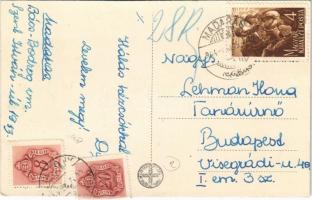 1944 Madaras, utcaképek, templom, Hangya Szövetkezet üzlete és saját kiadása + portó