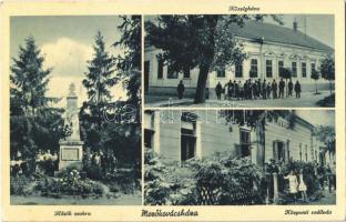 Mezőkovácsháza, Hősök szobra, emlékmű, Községháza, Központi szálloda. Bodoczki János kiadása