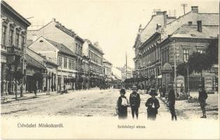 Miskolc, Széchenyi utca, Schweitzer üzletének reklámja egy házfalon. D.T.C.L. 22281.