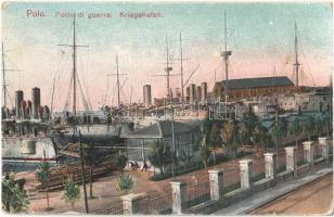 Pola, Pula; Kriegshafen K.u.K. Kriegsmarine / Austro-Hungarian Navy port, casemate ships (EB)