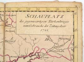 cca 1788 Schauplatz des gegenwärtigen Türkenkrieges zum Gebrauche der Zeitungsleser 1788., vászonra ...
