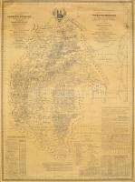 1986 Veszprém megye 1841-es térképének reprintje, 108x81 cm