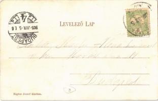 1905 Piliscsaba, a táborba vezető út, K.u.K. katonák. Rigócz József kiadása