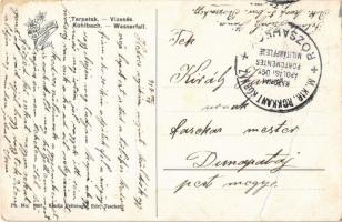 Tátra, Vysoké Tatry; Tarpatak vízesés, fahíd. Feitzinger Ede Ph. No. 1067. / Kohlbach Wasserfall / w...