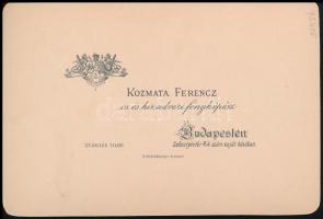 cca 1880 Anya gyermekével, portré keményhátú fotó, Bp., Kozmata Ferenc műterméből, 16x11 cm