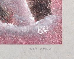 Biró Attila (?-?): Színpadon I-II. Olaj, papír, jelzett, 22×17 (2×) cm