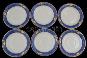 Royal Cpenhagen kávéscsésze és alj, matricás, jelzett, apró kopásnyomokkal, összesen: 6 db