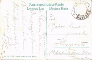 1917 Mostar, Strassenpartie / Kujundziluk ulica / street view, shops + "K.u.K. Milit. Post Most...