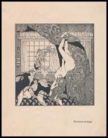 Franz von Bayros (1866-1924): Paroxysme-érotique. a Der Toilettentisch mappából Klisé, papír, jelzés nélkül, 12,5×12,5 cm