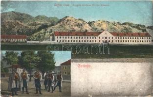 1912 Cetinje, Cettigne; Caserne militaire / Militär-Kaserne / military barracks, soldiers (EK)