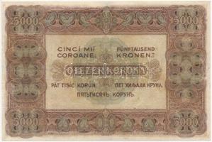 1920. 5000K "Orell Füssli Zürich" piros sorozat- és sorszám T:III restaurált Adamo K38