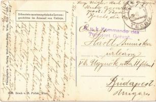 1917 Cetinje, Cettigne; Erbeutete montenegrinische Lovcen-Geschütze im Arsenal von Cetinje / WWI Aus...