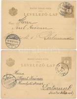2 db 1897-es Ezredéves Kiállítás képeslap, barna 2 Kr. Ga. / 2 Millenium litho postcards from 1897 w...