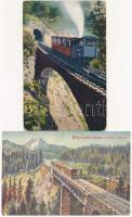 2 db RÉGI külföldi vasúti képeslap / 2 pre-1945 European railway postcards: Mariazellerbahn, Pilatusbahn