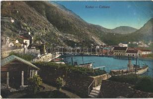 1913 Kotor, Cattaro; general view, ship station, steamship