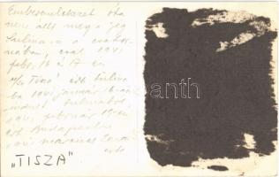 1941 Sulina csatorna, Tisza gőzös jégzajláskor / SS Tisza in winter during ice breaking. photo (raga...