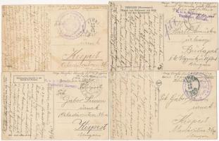 7 db régi főleg montenegrói városképes lap, közte 1 horvát; rajtuk osztrák-magyar katonai bélyegzése...