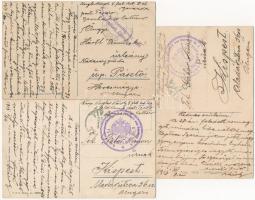 7 db régi főleg montenegrói városképes lap, közte 1 horvát; rajtuk osztrák-magyar katonai bélyegzése...