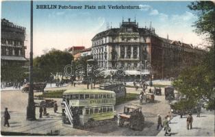 Berlin, Potsdamer Platz mit Verkehrsturm, Conditorei und Cafe / square, autobuses, confectionery and cafe