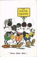 1935 Ye Mouse Trappe. Three Blind Mice / Disney art postcard, Mickey Mouse. A.R. i. B. 1797. (EB)